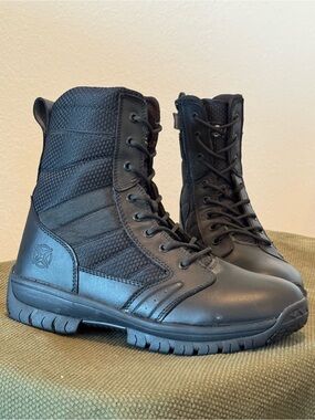 Tactical Black Men's Boots - Lace-Up Ankle Boot